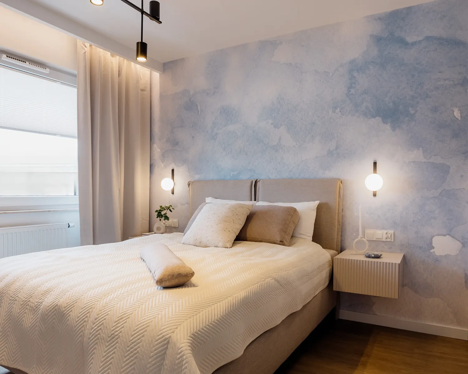 Sypialnia z fototapetą